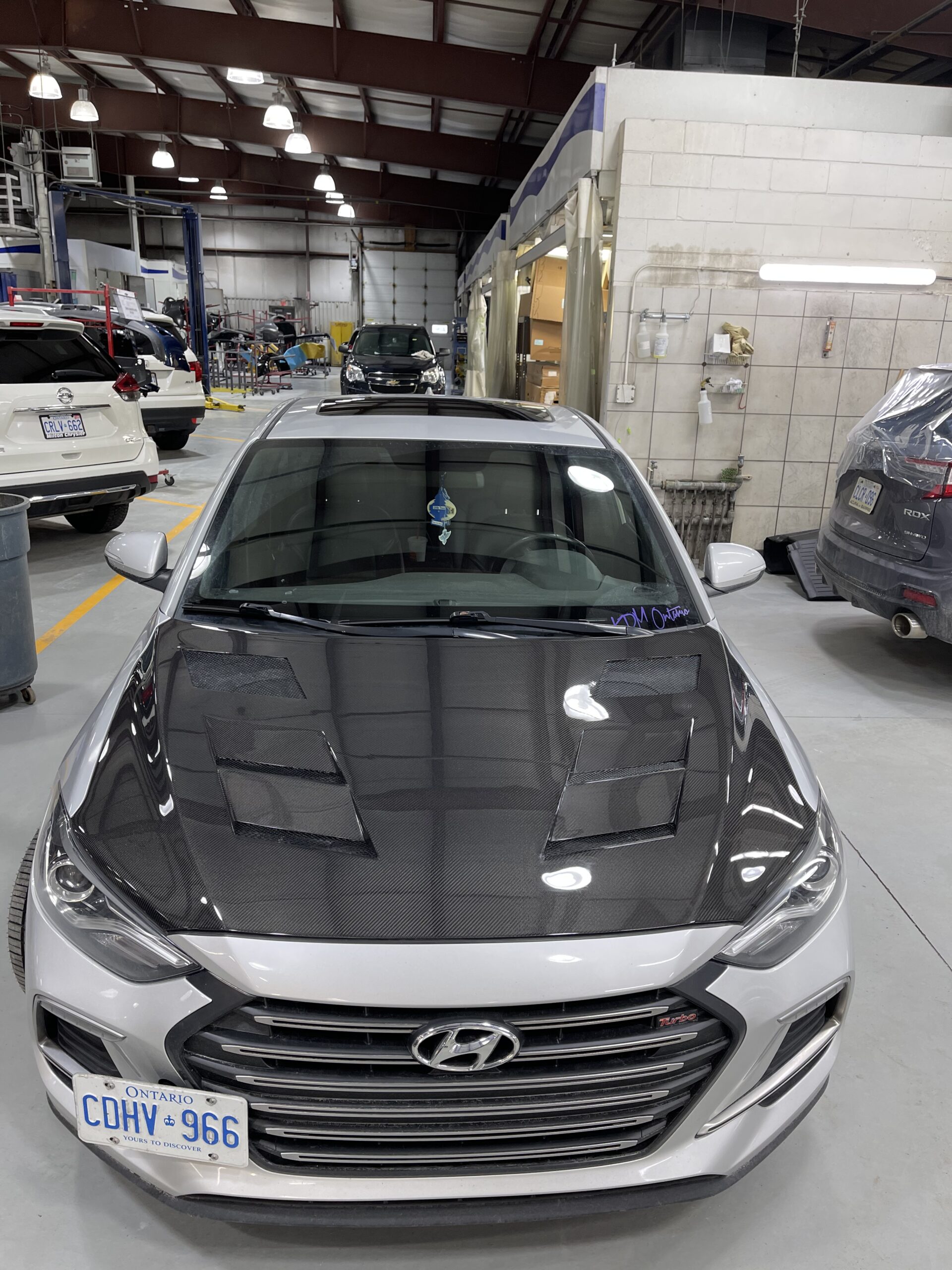 Elantra Sport Non Sport Vented Carbon Fiber Hood