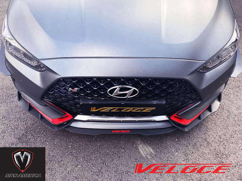 M&S VELOCE Line Type R Lip Kit For Hyundai Veloster N Front Lip + Fins
