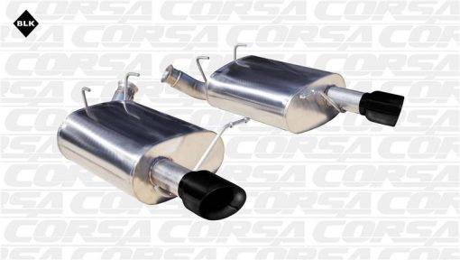 Corsa 11-14 Ford Mustang 3.7L V6 Black Sport Axle-Back Dual Rear Exhaust